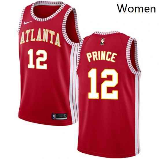 Womens Nike Atlanta Hawks 12 Taurean Prince Swingman Red NBA Jersey Statement Edition